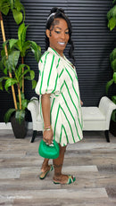 Puff-Sleeve Mini Shift Dress - Laine Collection
