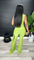 Jinve Wrap Drape Pants Set (Green) - Laine Collection