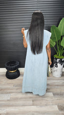 Tiara Sleeveless Maxi Dress (Denim) - Laine Collection