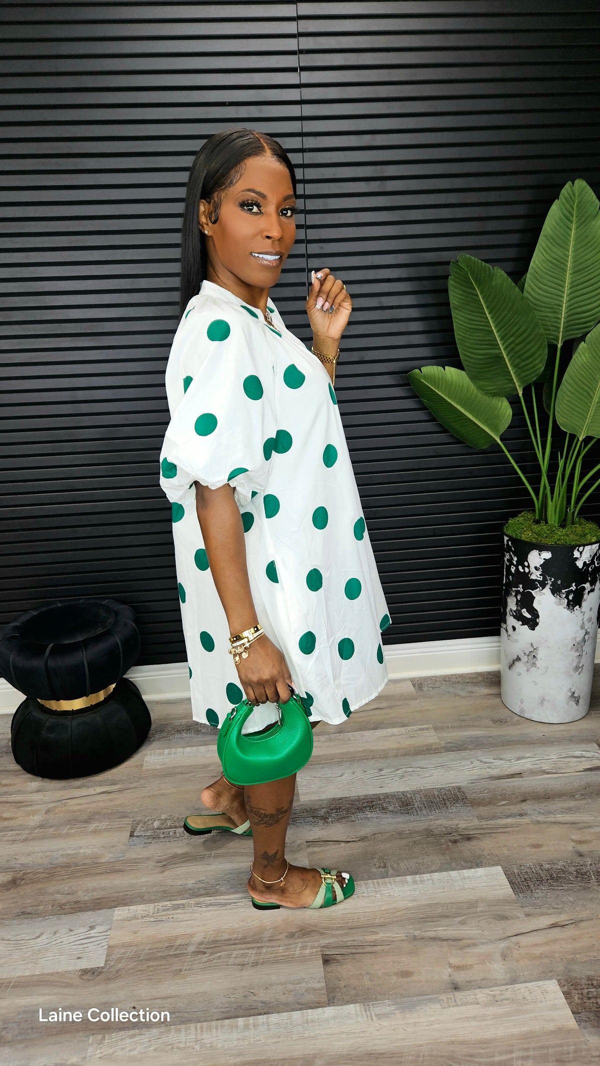 Soft Day Mini Shift Dress (Green) - Laine Collection