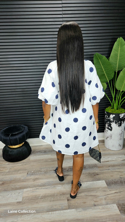 Soft Day Mini Shift Dress (Navy) - Laine Collection