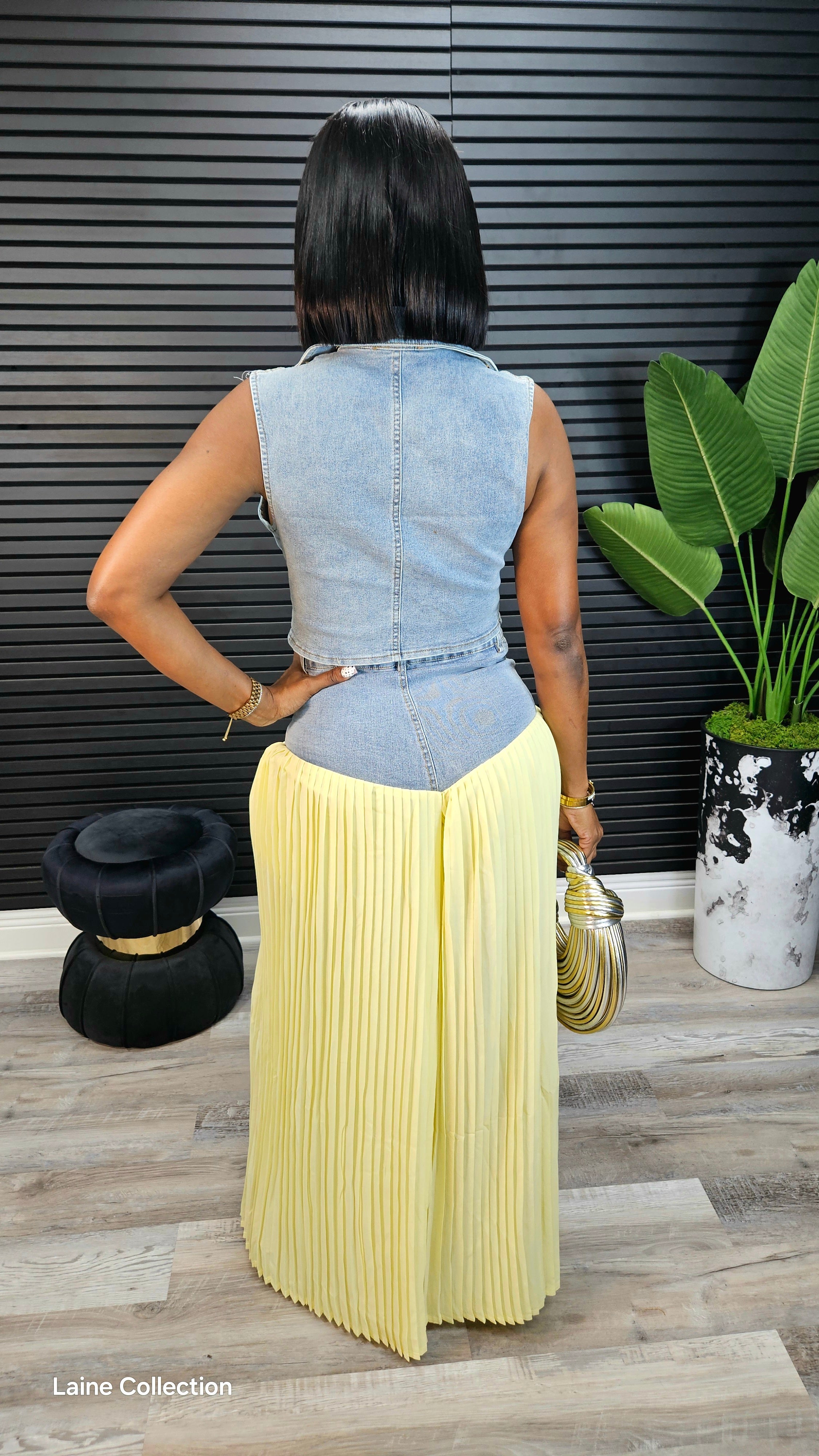 For Your Eyes Only Pants Set (Yellow) - Laine Collection