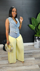 For Your Eyes Only Pants Set (Yellow) - Laine Collection