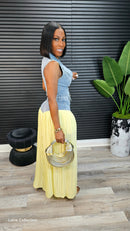 For Your Eyes Only Pants Set (Yellow) - Laine Collection