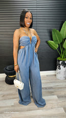 On My Time Jumpsuit(Blue) - Laine Collection