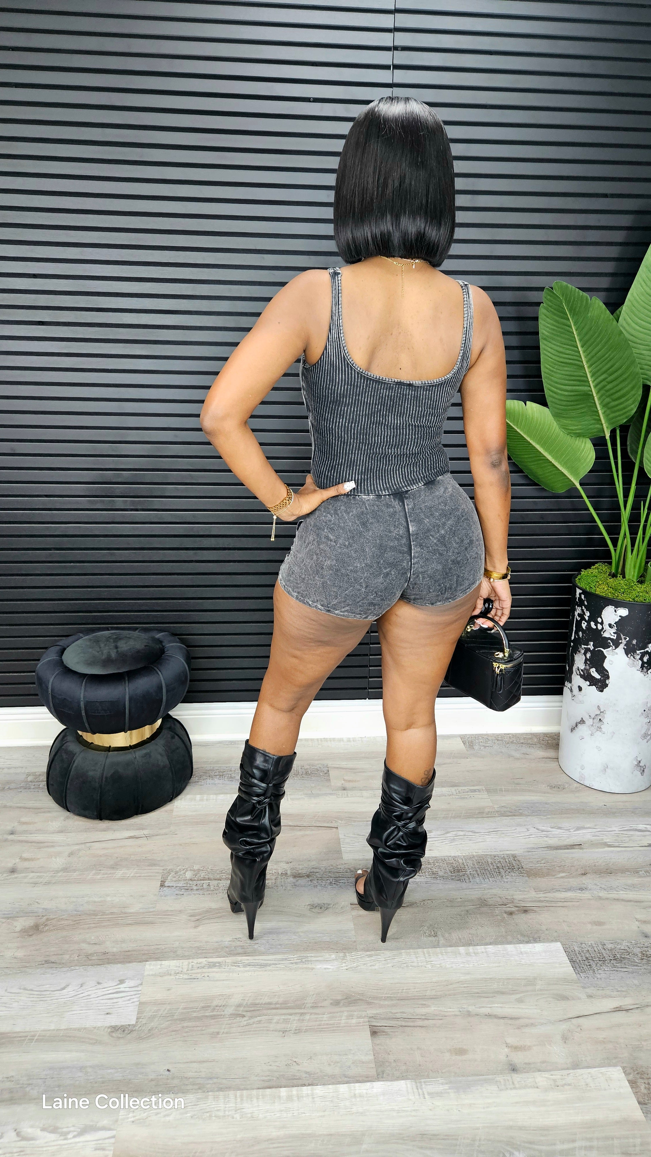 Too Much Ribbed Romper - Laine Collection