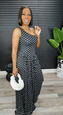 Signature Maxi Polka Dot Dress(Black) - Laine Collection