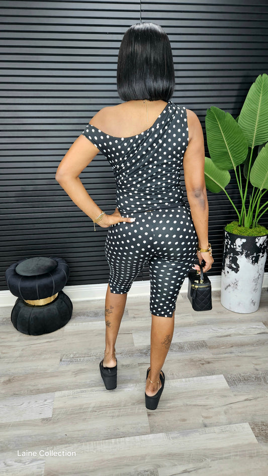 Polka Babe Capri Set(Black) - Laine Collection