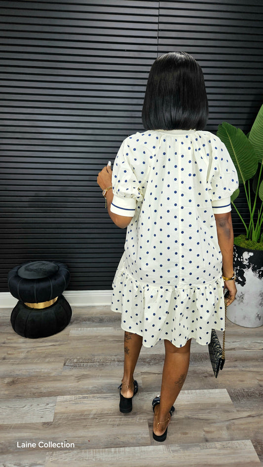 Power Puff Sleeve Mini Dress(Ivory) - Laine Collection