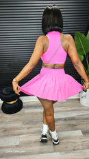 Heartbreaker Skorts Yoga Set(Pink) - Laine Collection