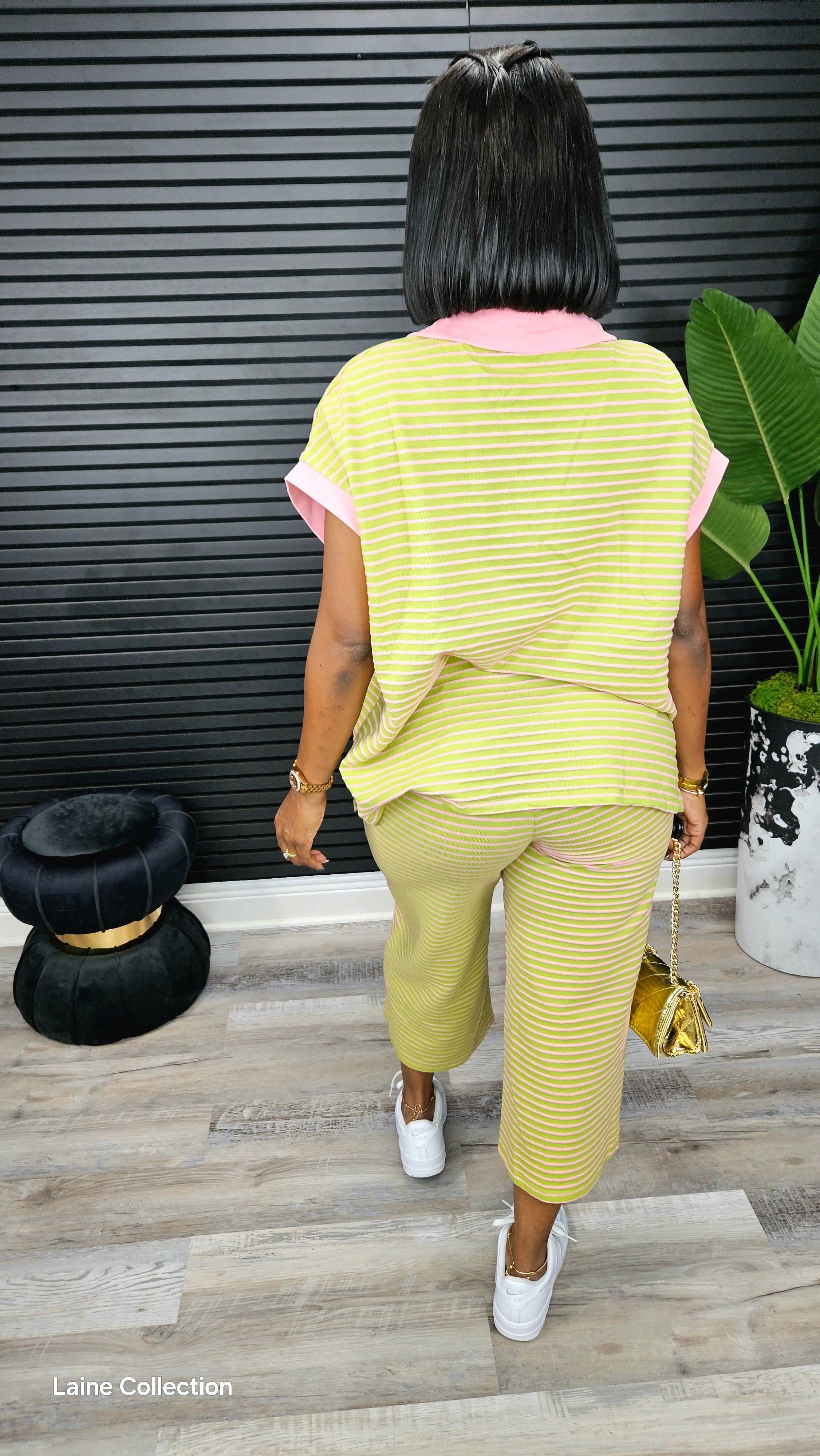Serenity Sunset Pants Set(Lime) - Laine Collection