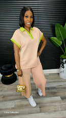 Serenity Sunset Pants Set(Pink) - Laine Collection