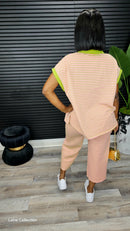 Serenity Sunset Pants Set(Pink) - Laine Collection