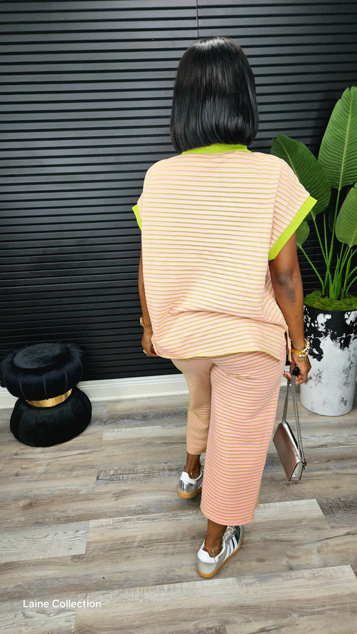 Serenity Sunset Pants Set(Pink) - Laine Collection