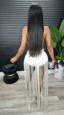 Caya Resort Fringe Skirt Set(White) - Laine Collection