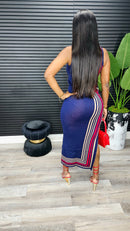 Embellished Stripe Maxi Dress