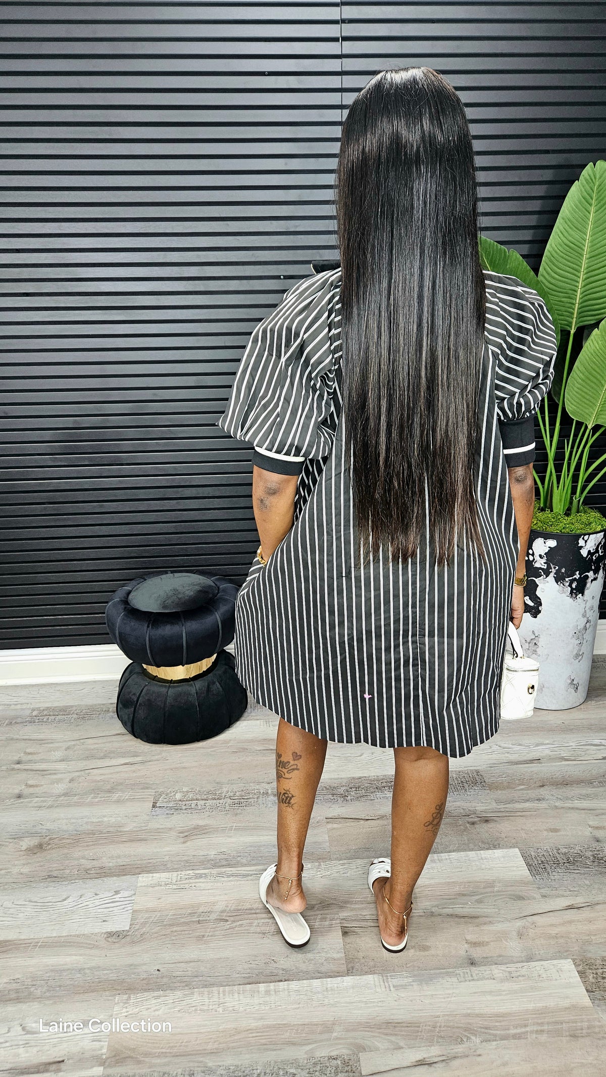 Mara Puff Sleeve Mini Dress(Black) - Laine Collection