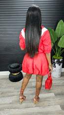 City Sprint Bubble Skirt Set(Red)