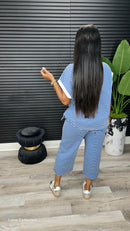 Serenity Sunset Pants Set(Blue)