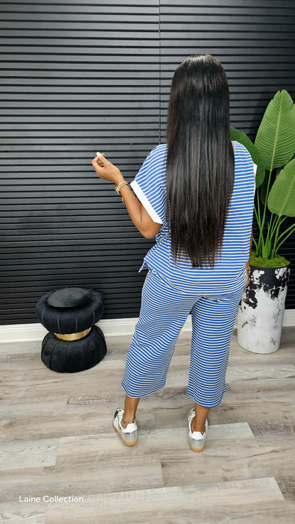 Serenity Sunset Pants Set(Blue) - Laine Collection