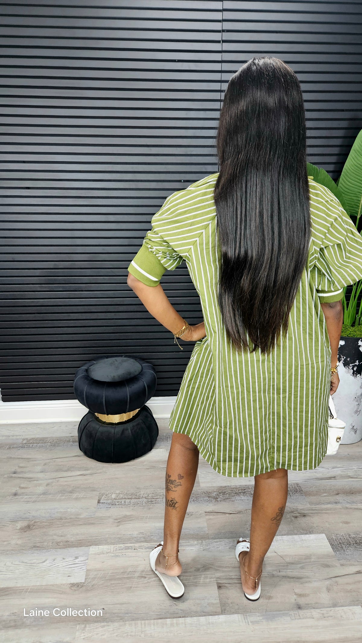Mara Puff Sleeve Mini Dress(Olive) - Laine Collection
