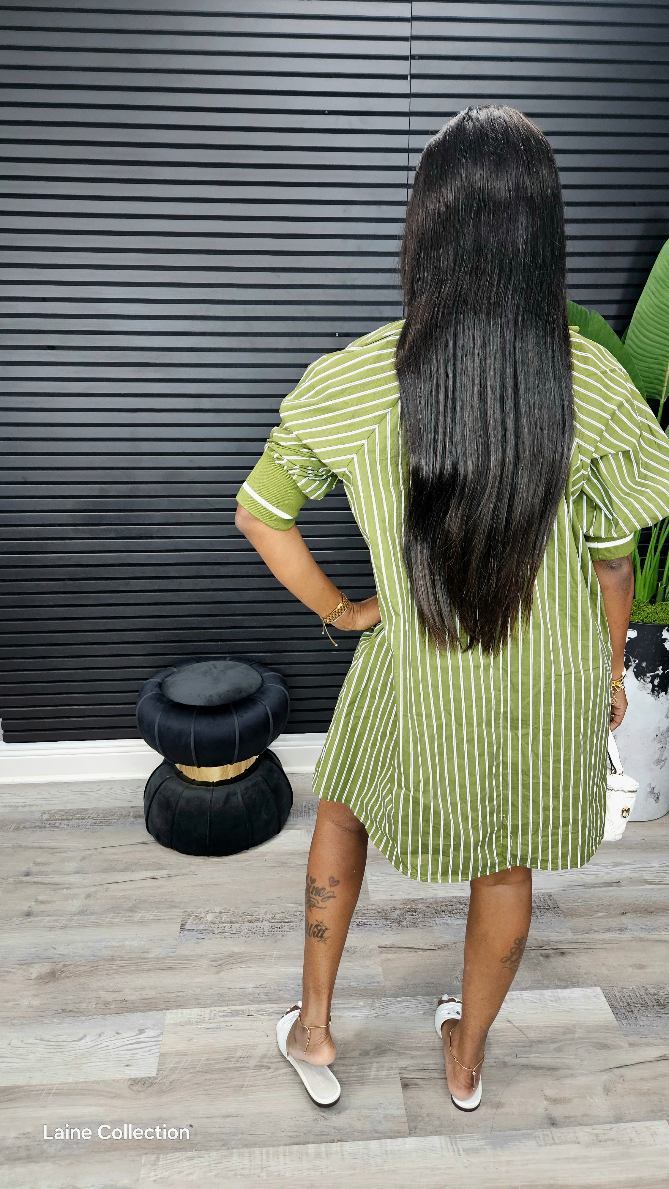 Mara Puff Sleeve Mini Dress(Olive)