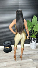 Midnight Cowl Capri Jumpsuit(Parisian Green) - Laine Collection