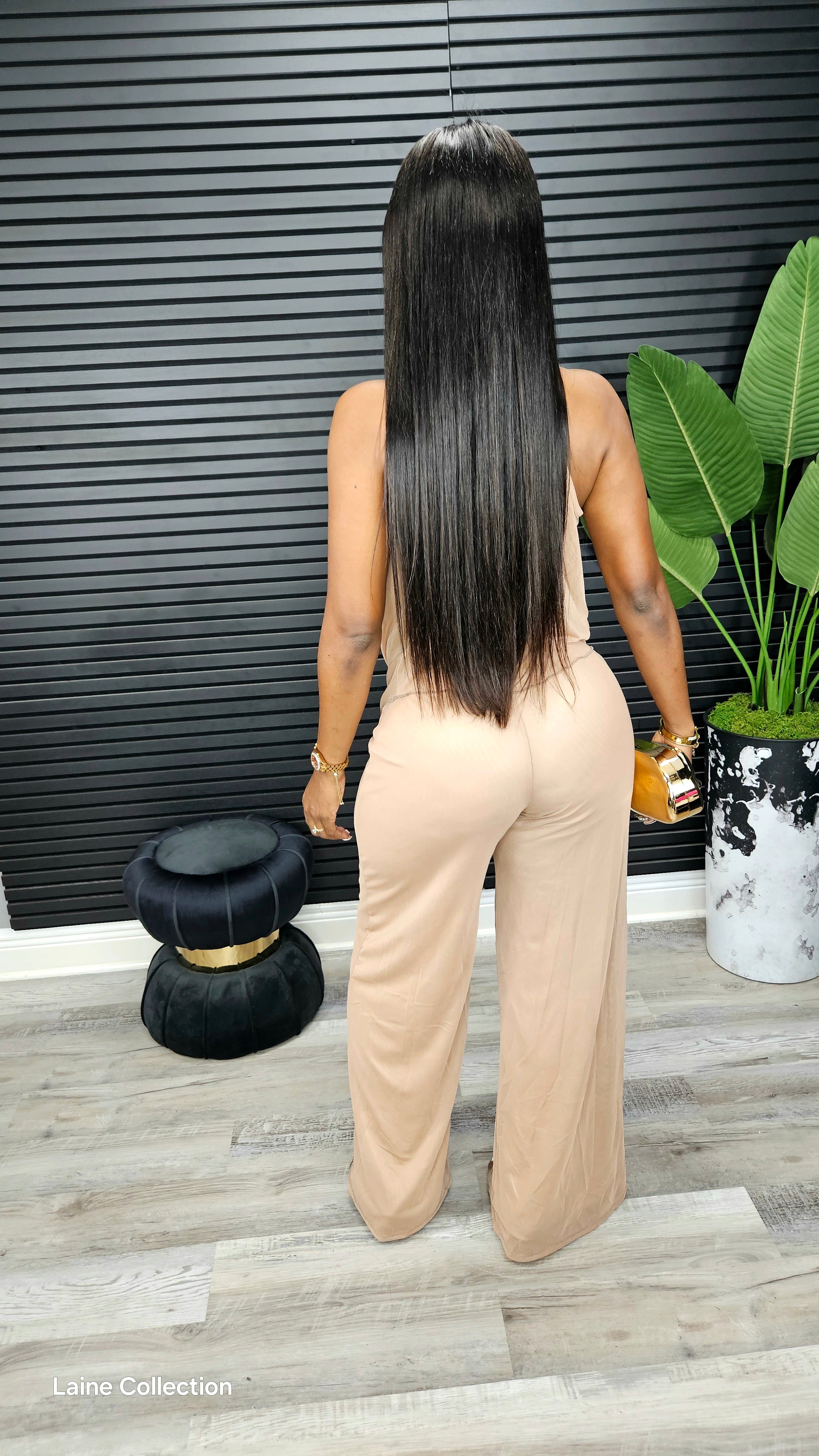 Unforgiven Deep Cowl Pants Set(Nude)