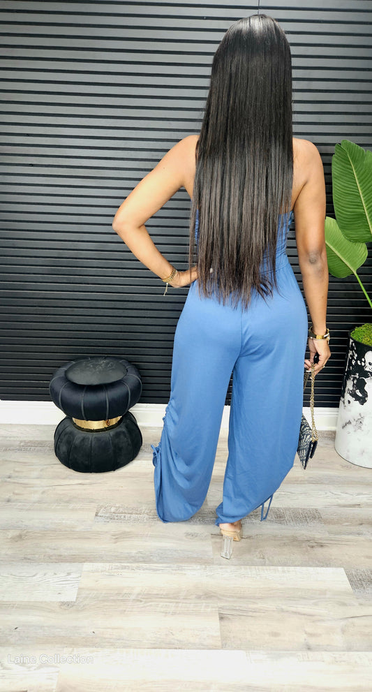 Coastal Drift Jumpsuit-Denim - Laine Collection