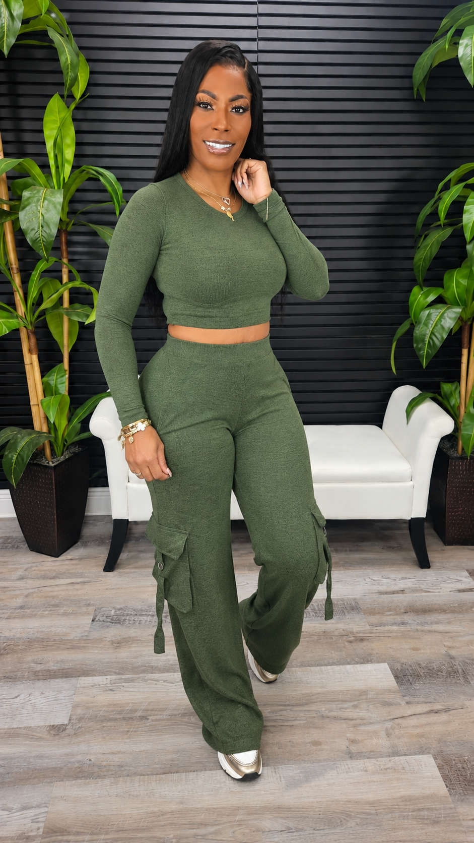 All Around Cargo Pants Set(Olive)