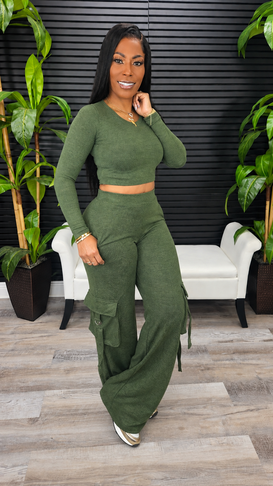 All Around Cargo Pants Set(Olive)