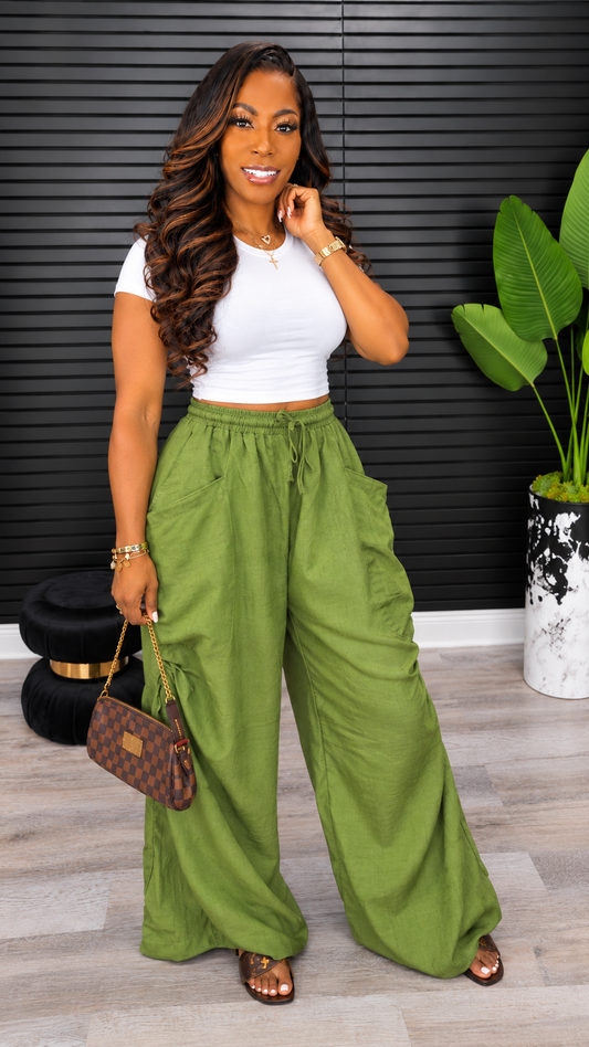 Catch Me Outside Cargo Pants –Olive - Laine Collection