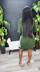 Women Evolve Denim Mix Casual Blazer(Green)