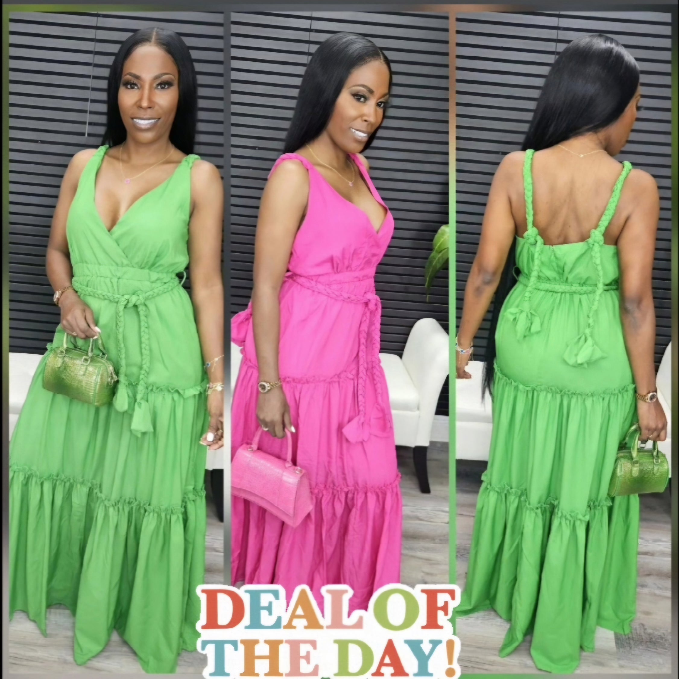 Summer Breeze Maxi Dress(Green)