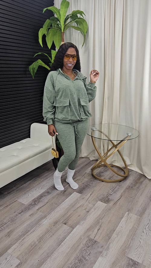 Basic Baddie Legging Set(Olive) - Laine Collection