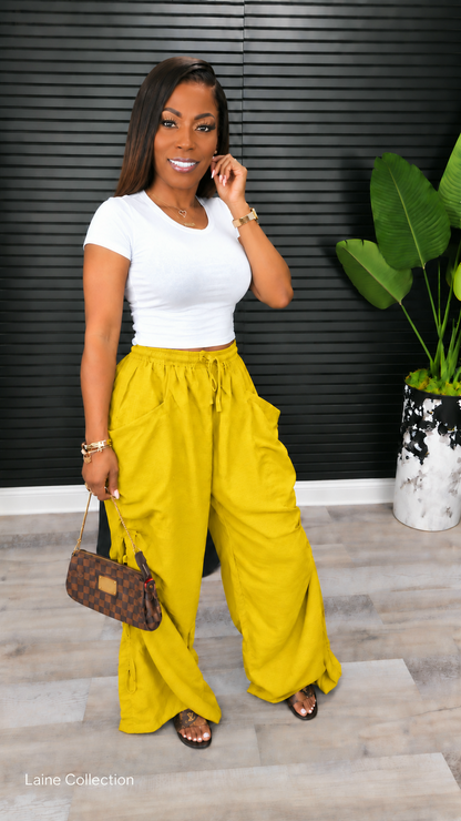 Catch Me Outside Cargo Pants –Mustard