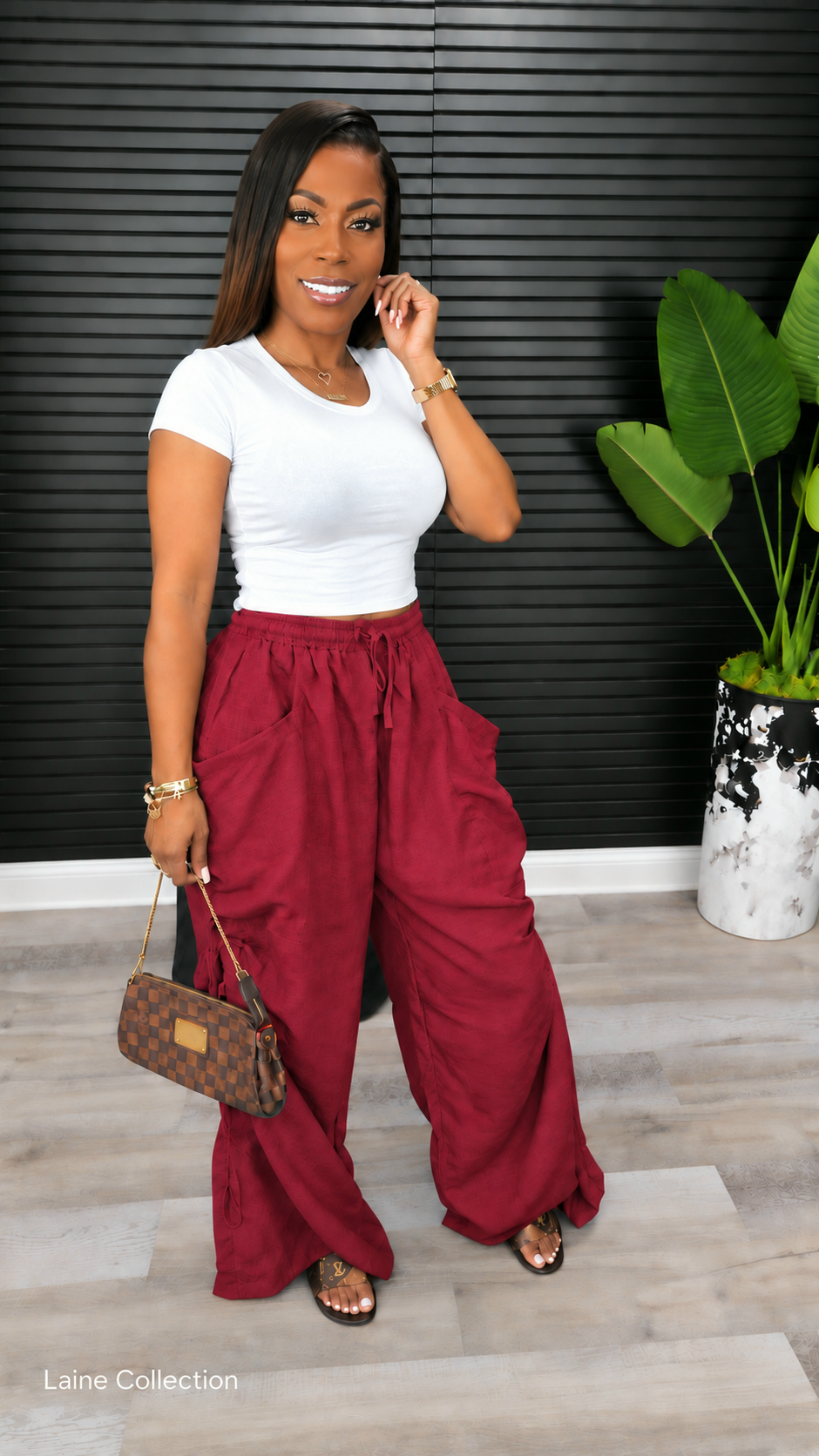 Catch Me Outside Cargo Pants –Wine