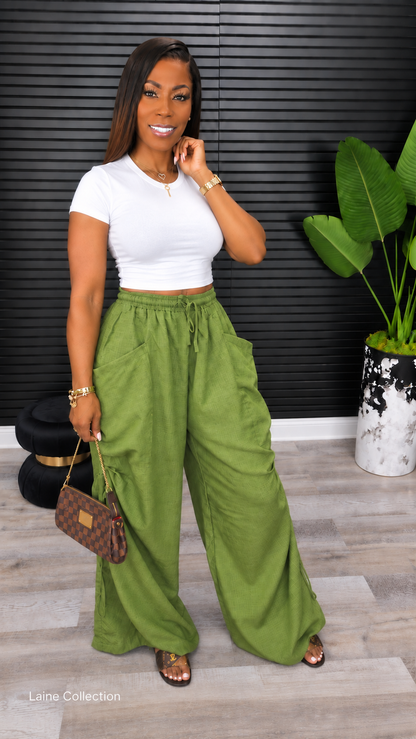 Catch Me Outside Cargo Pants –Olive