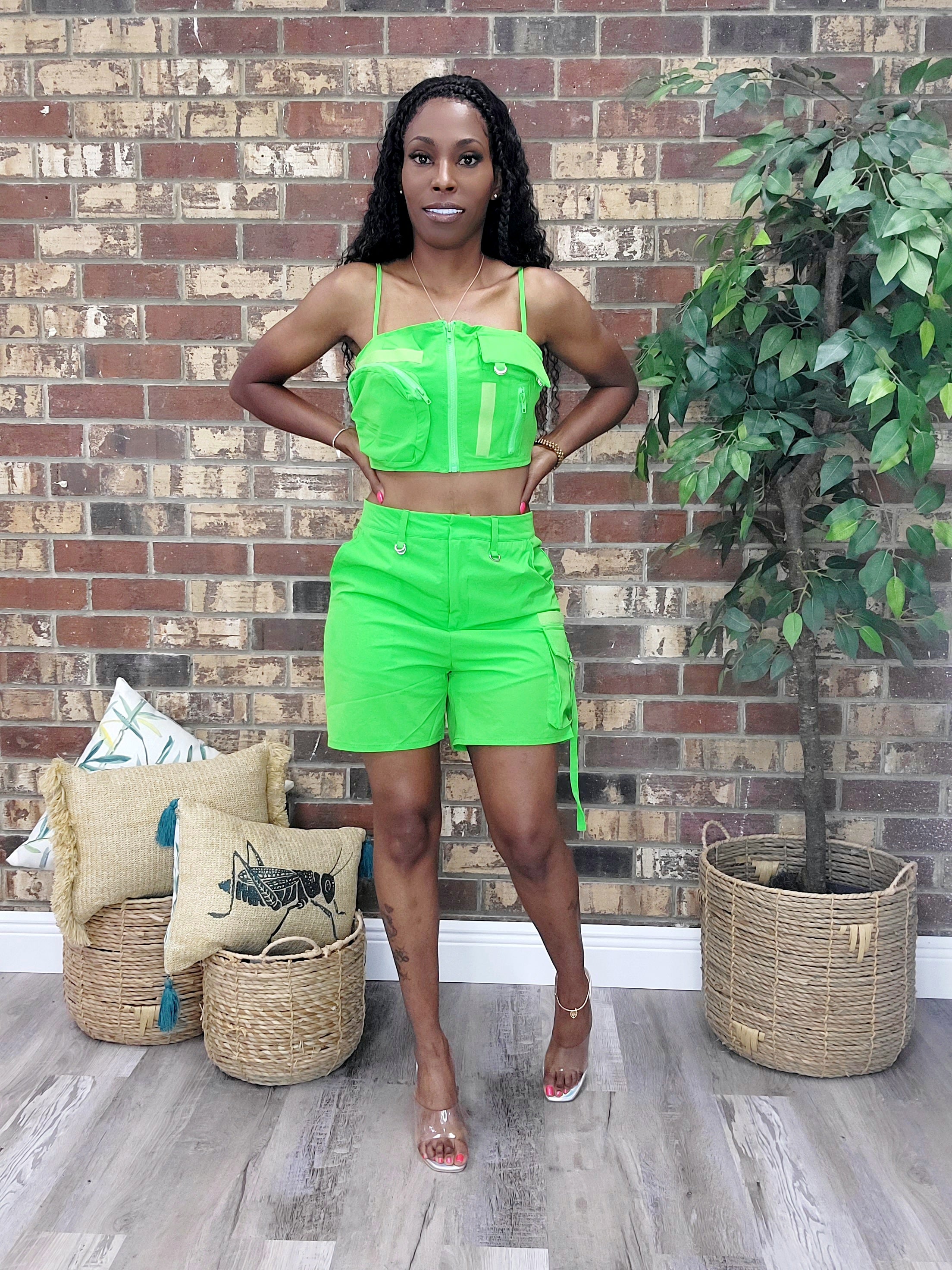 Life Is Greener Shorts Set