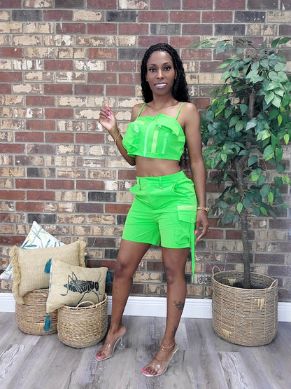 Life Is Greener Shorts Set - Laine Collection