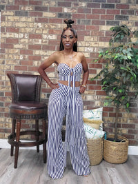Stripes  Pants Set - Laine Collection