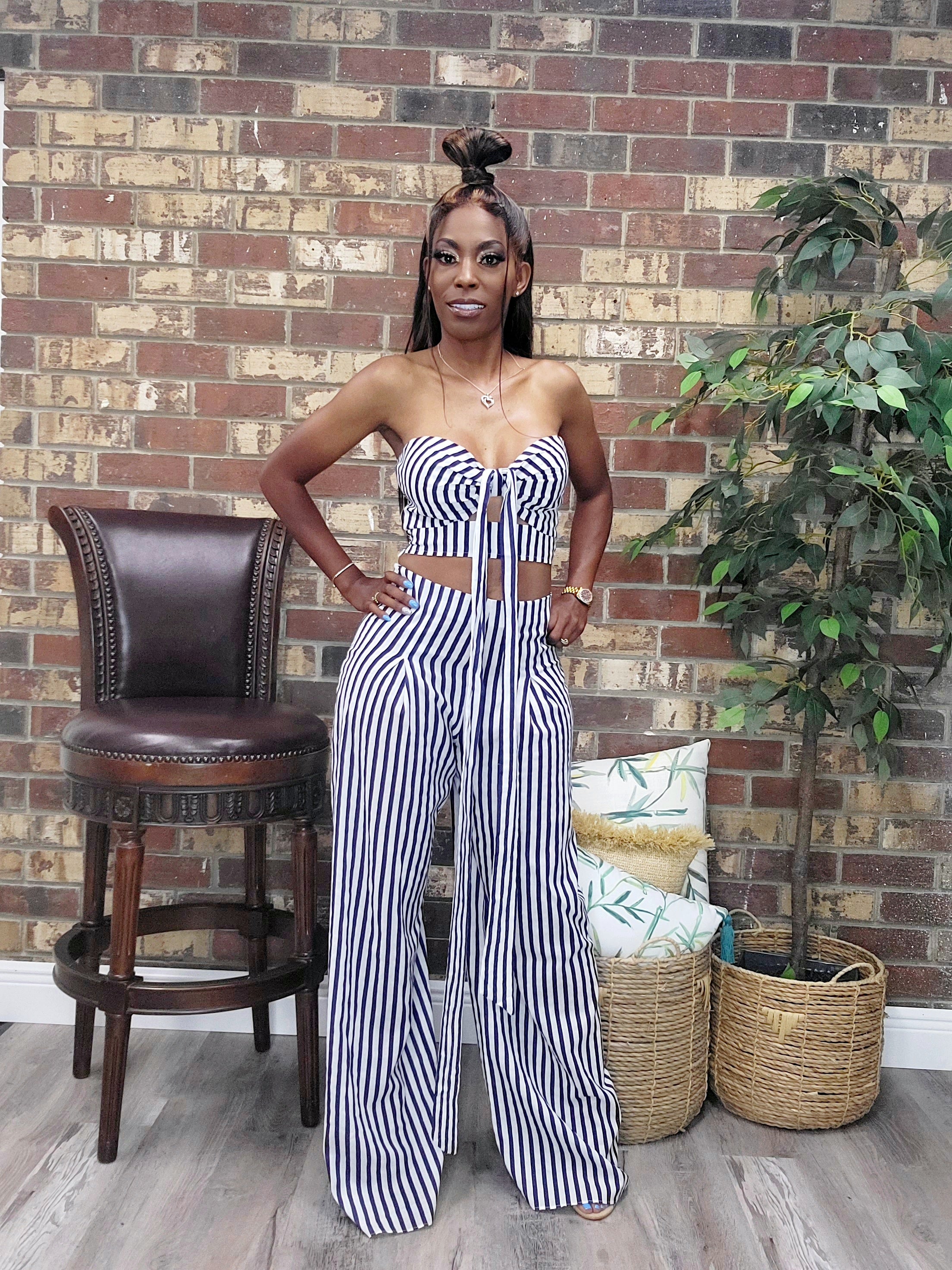 Stripes  Pants Set