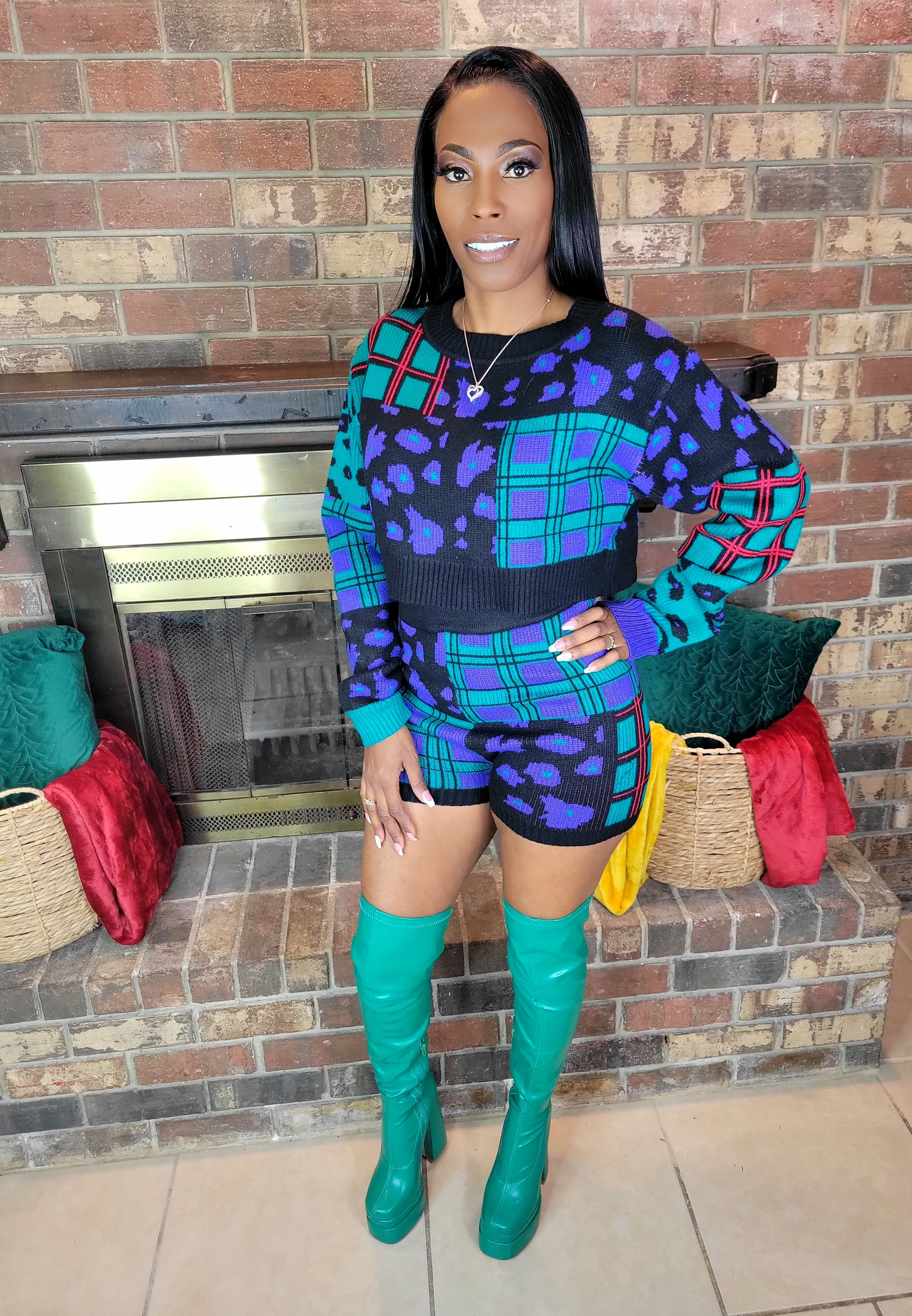 Don't Be A Cheetah Set(Green/Purple)