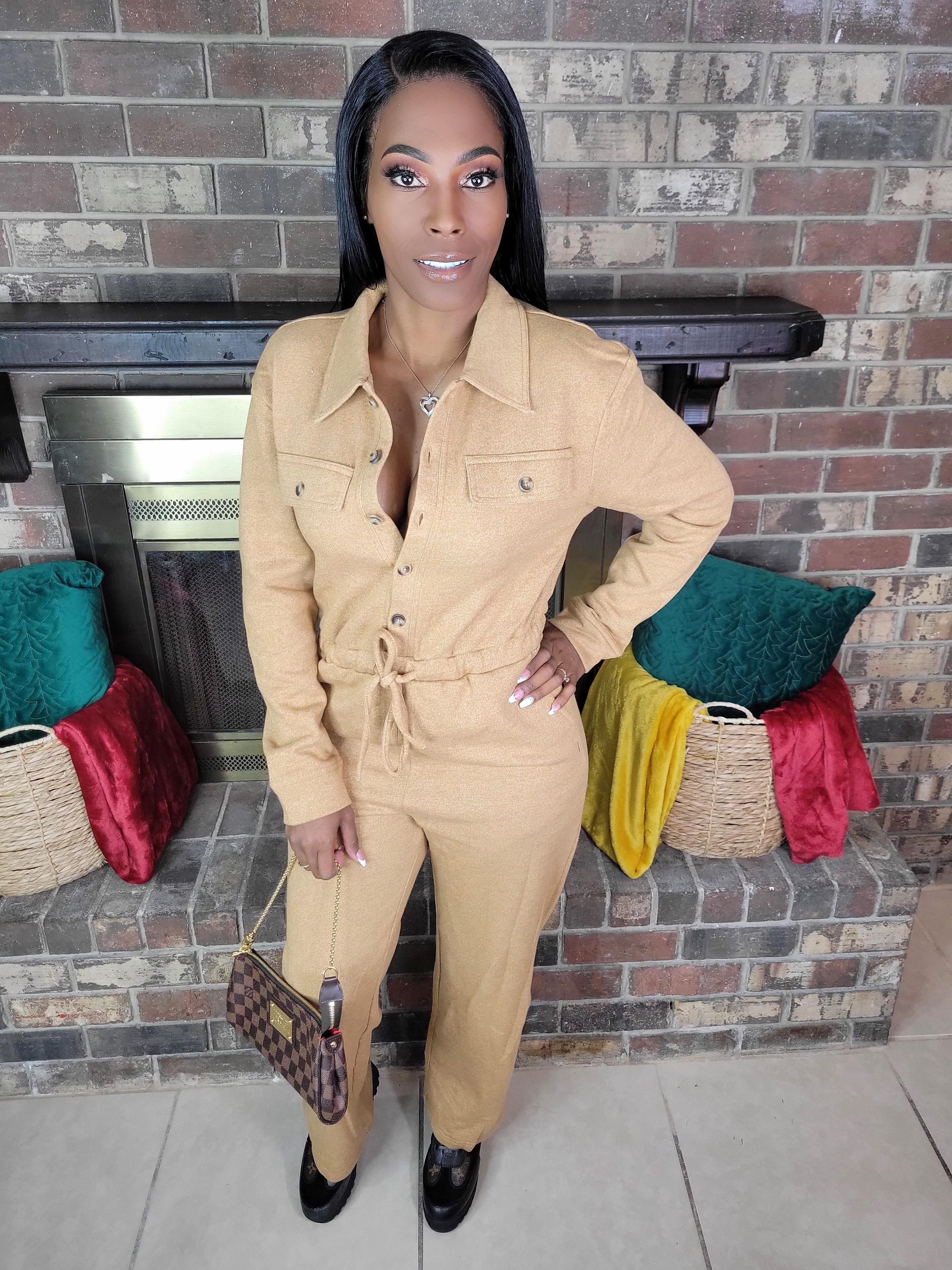 Let's Keep Warm Jumpsuit(Brown)