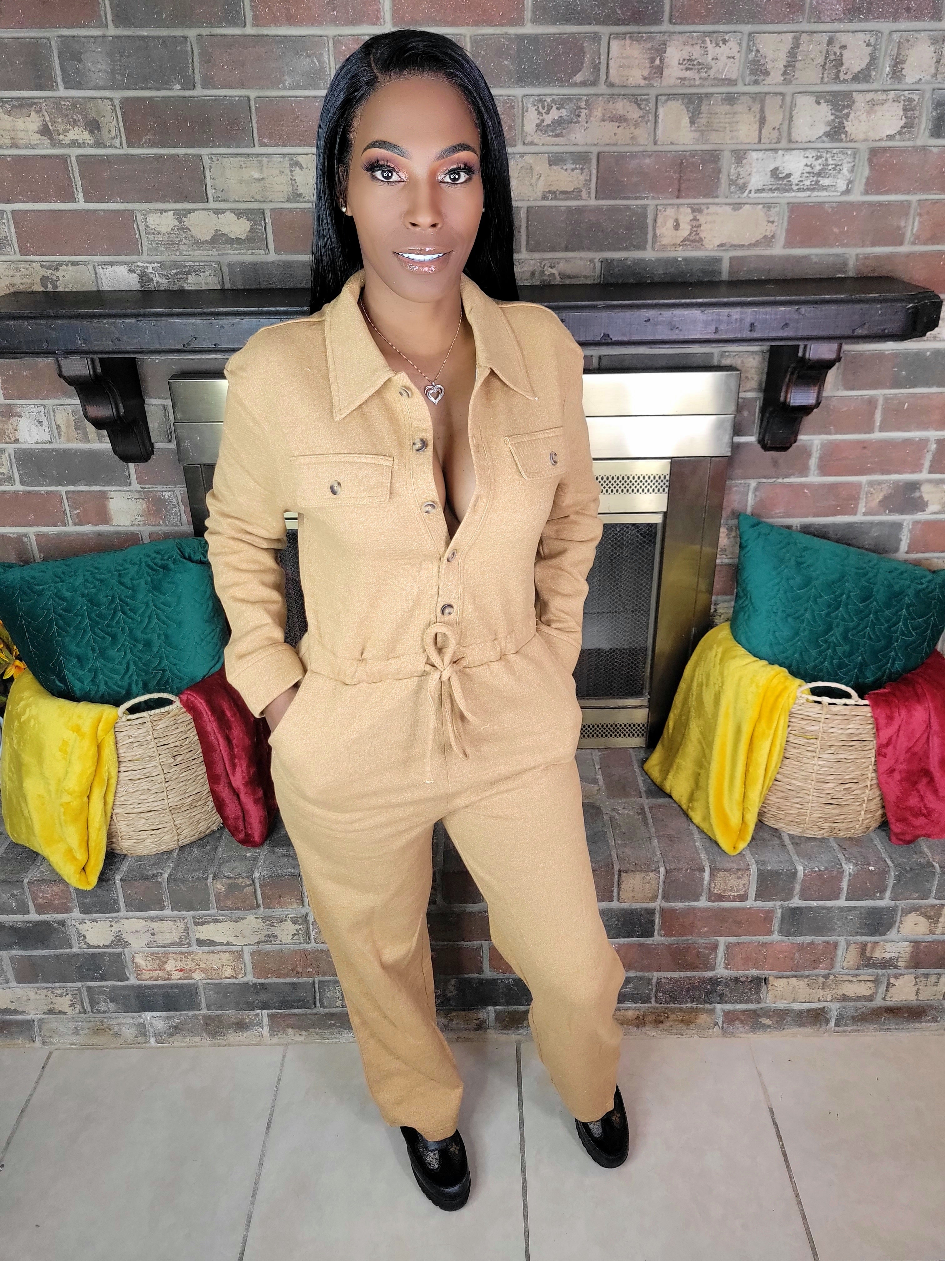 Let's Keep Warm Jumpsuit(Brown)