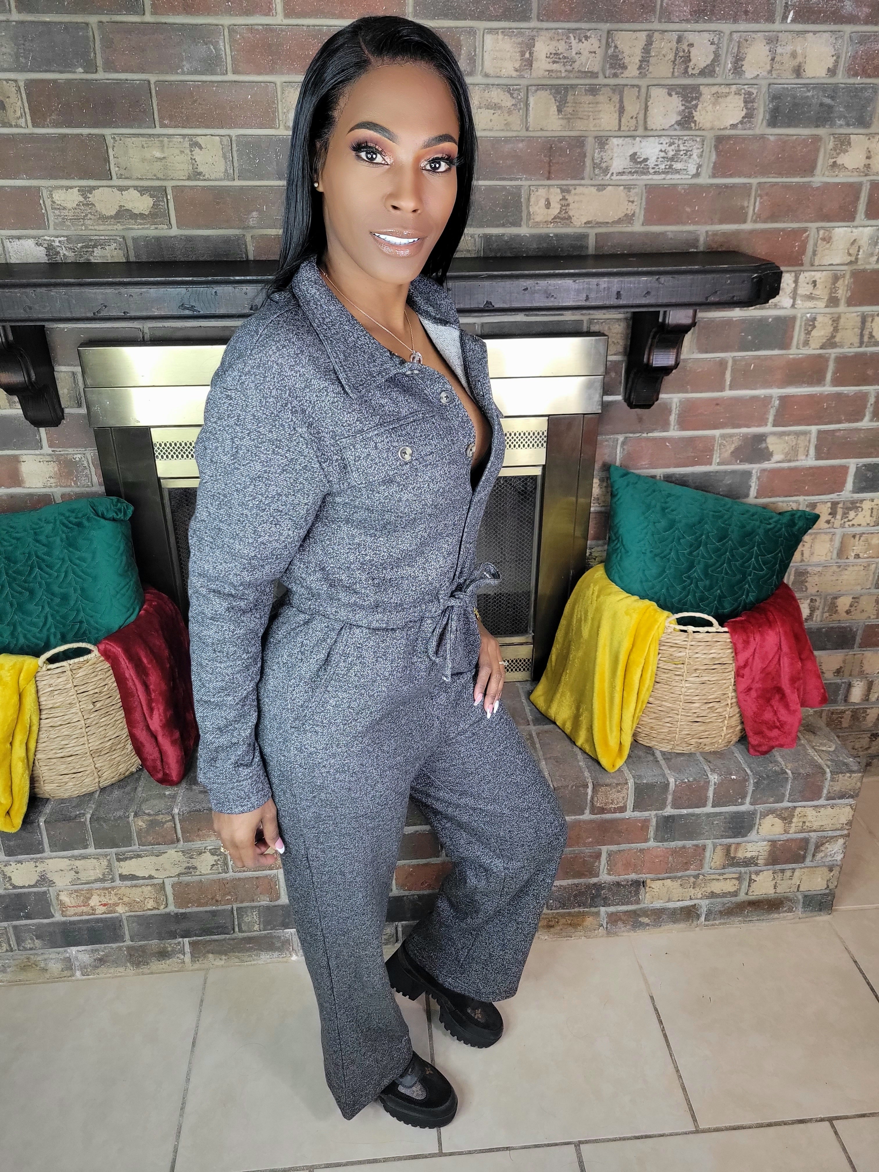 Let's Keep Warm Jumpsuit(Grey)