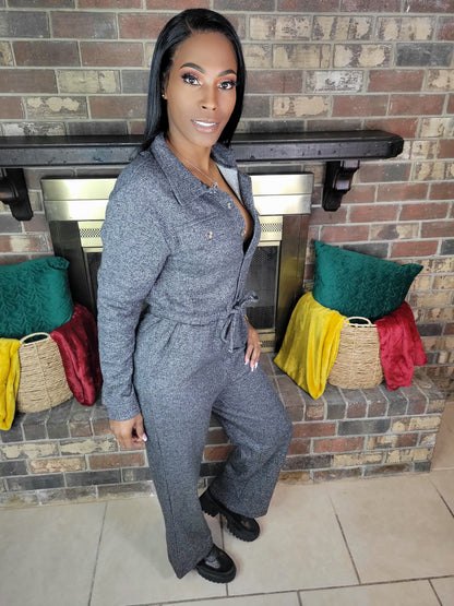 Let's Keep Warm Jumpsuit(Grey) - Laine Collection