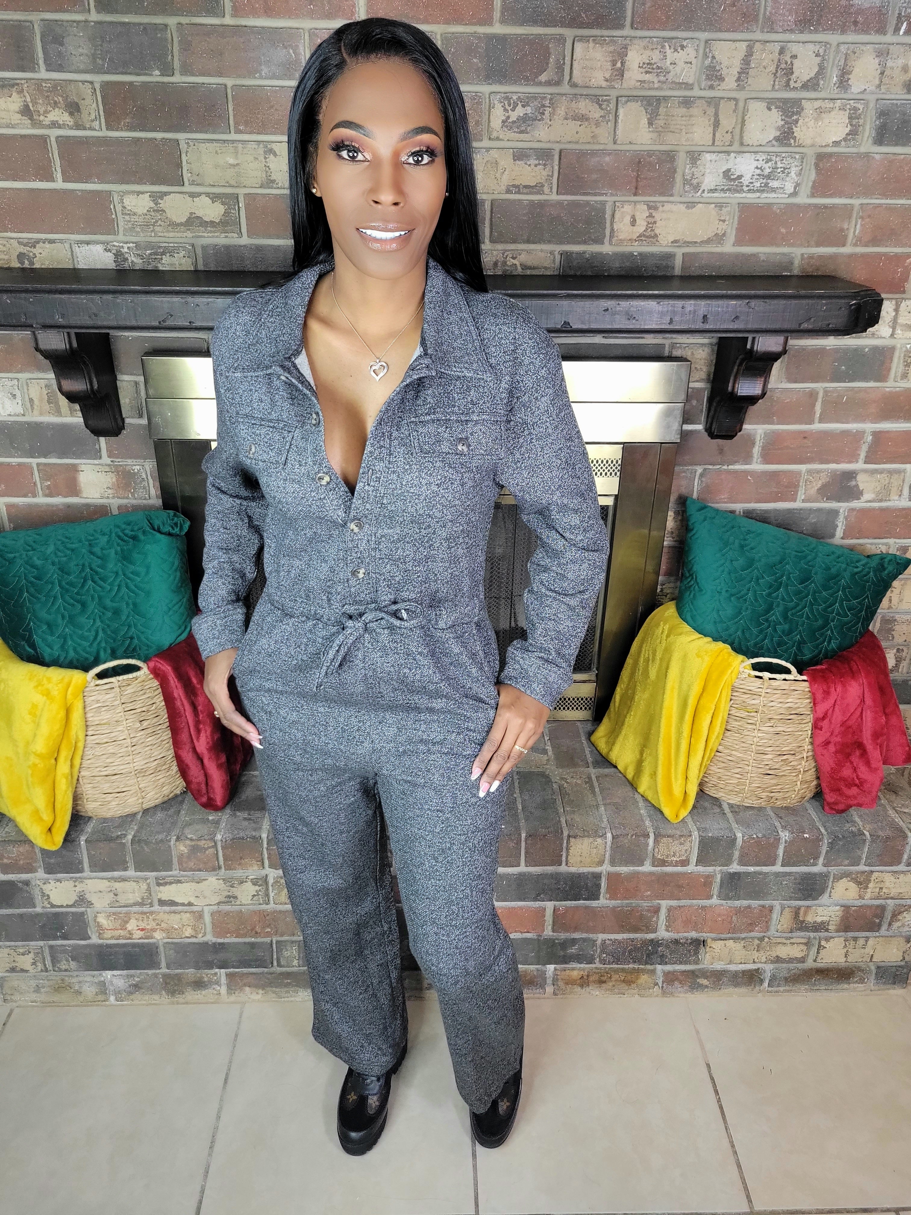 Let's Keep Warm Jumpsuit(Grey)