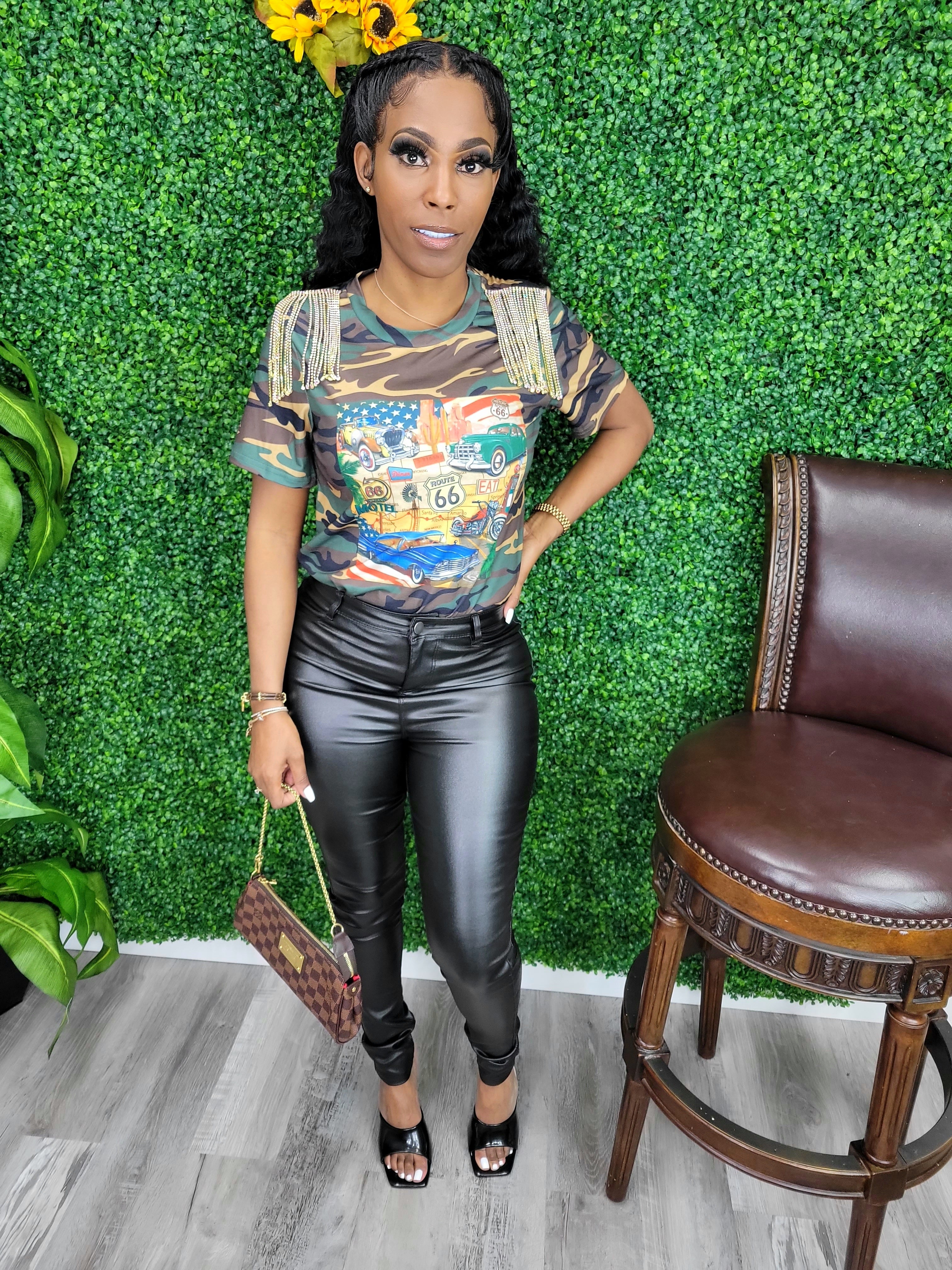 Off Route 66 Camo Top