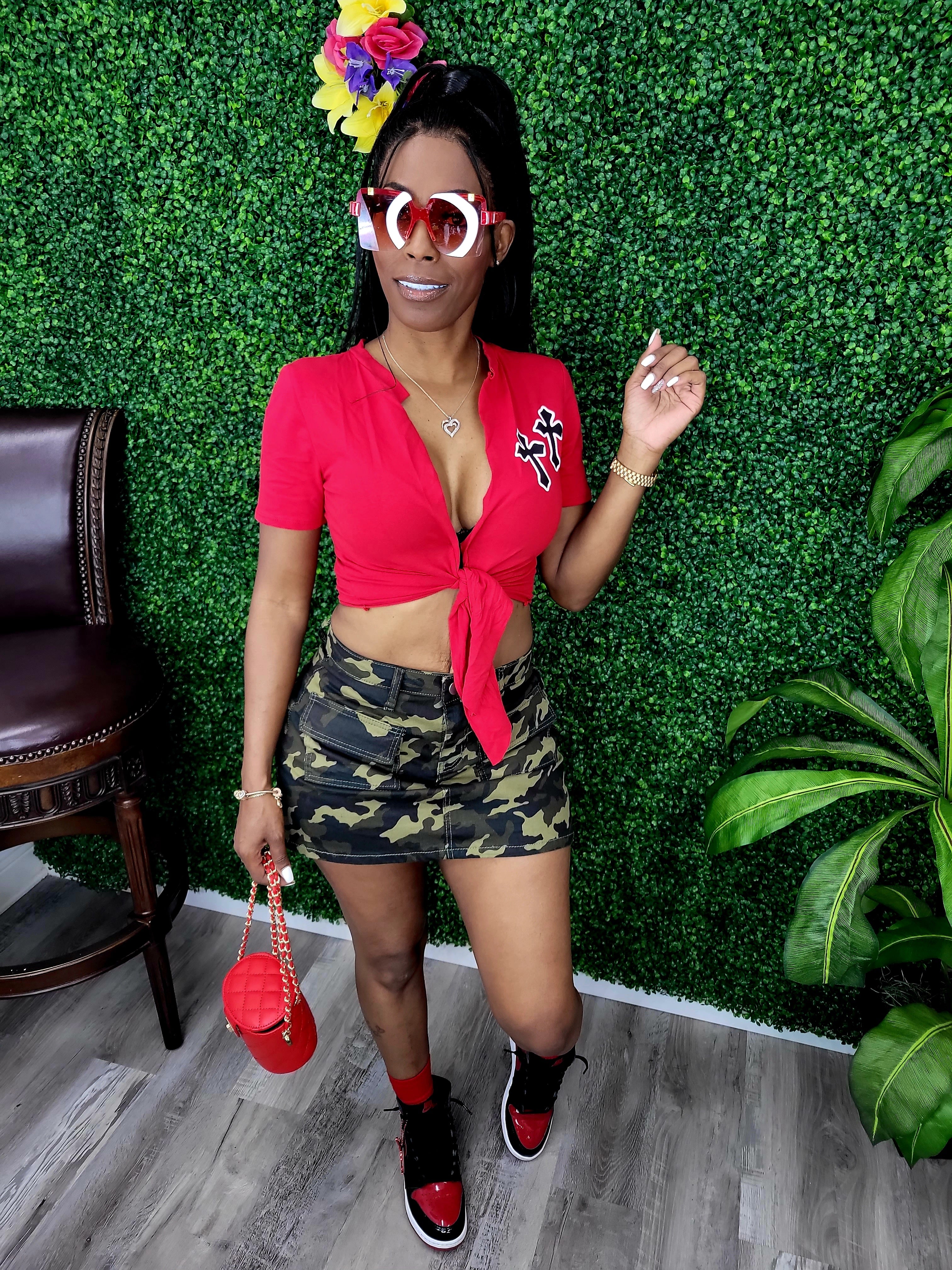 Cross Me Top(Red)